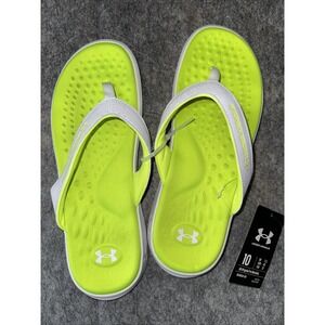 Under Armour-10's-Ignite Pro Marbella Sandals White/Neon Green-Under Armour (2W)